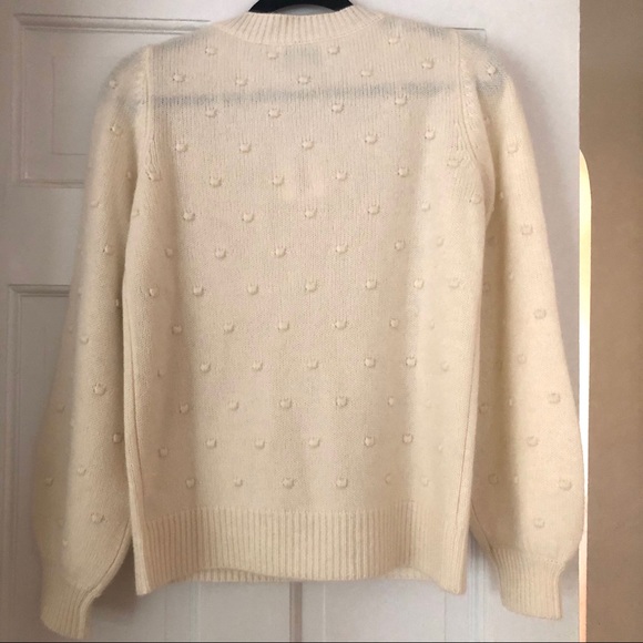 ♦️SOLD♦️Rachel Zoe Pom Pom Cream Cashmere Sweater - Picture 2 of 7